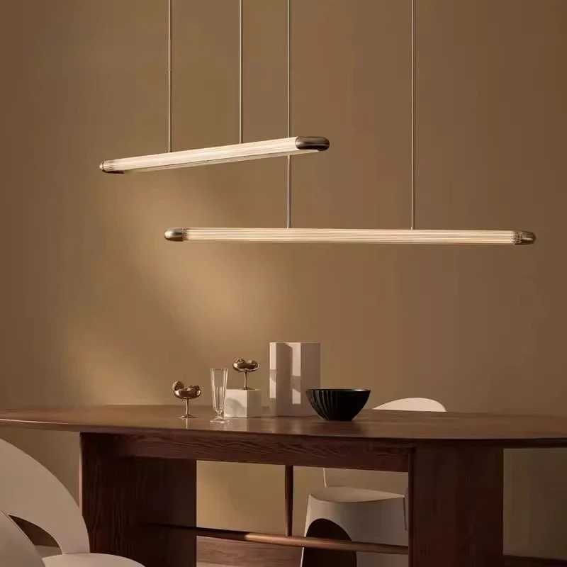 Italian Style Modern Minimalist Straight Strip Home Pendant Light Modern Designer Bar Counter Conference Room Ceiling Light
