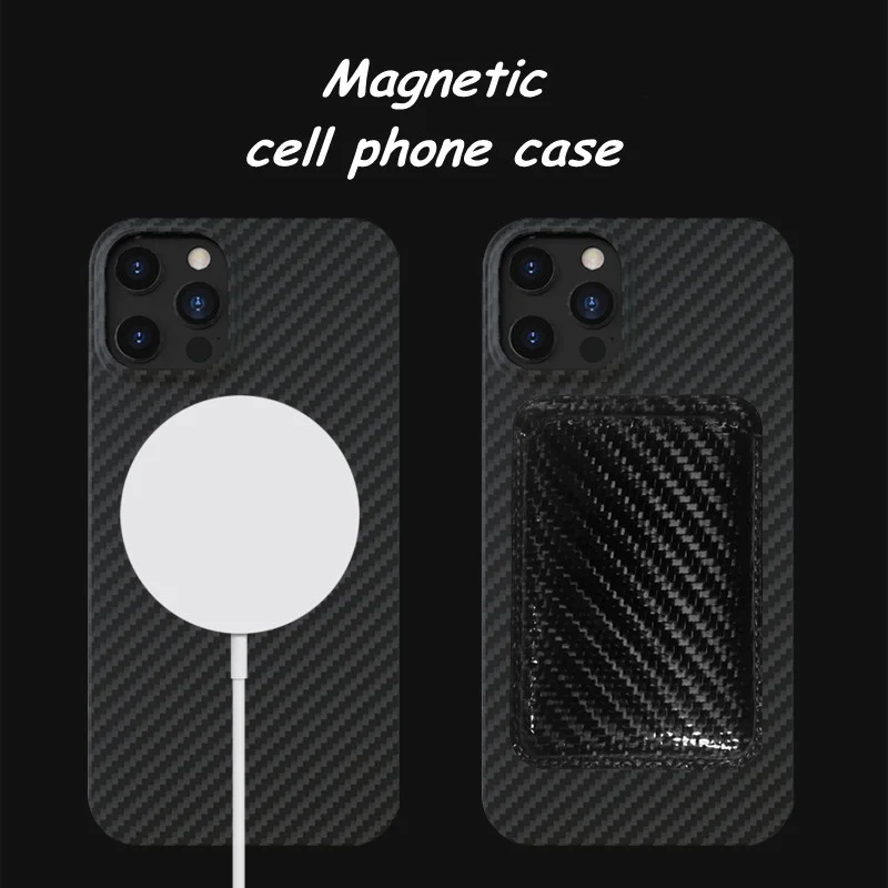 Aramid Fiber Case for IPhone 14 Case Built-in Magnet Compatible with MagSafe Carbon Fiber Case IPhone14 Pro Max Metal Lens Ring