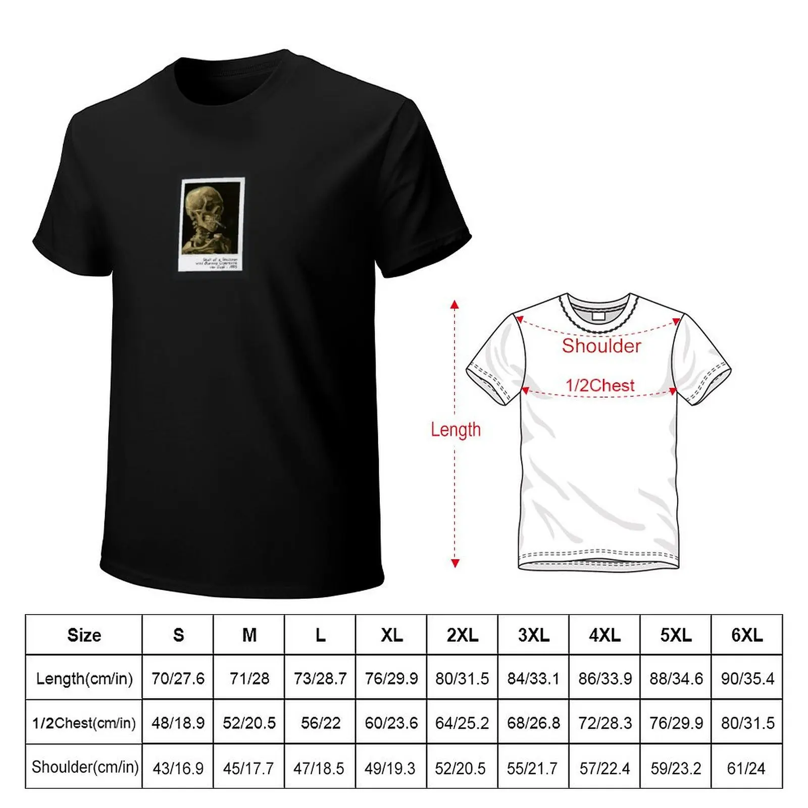 skull of a skeleton with burning cigarette T-Shirt t shirt man casual T-Shirt