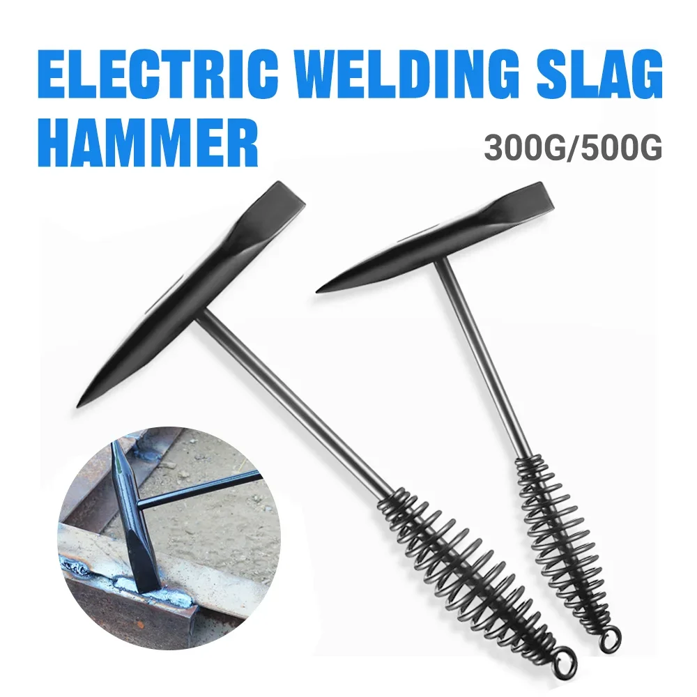 300g/500g High Carbon Steel Welding Chipping Hammer Spring Handle Derusting Slag Removal Tool For Welder Electrician