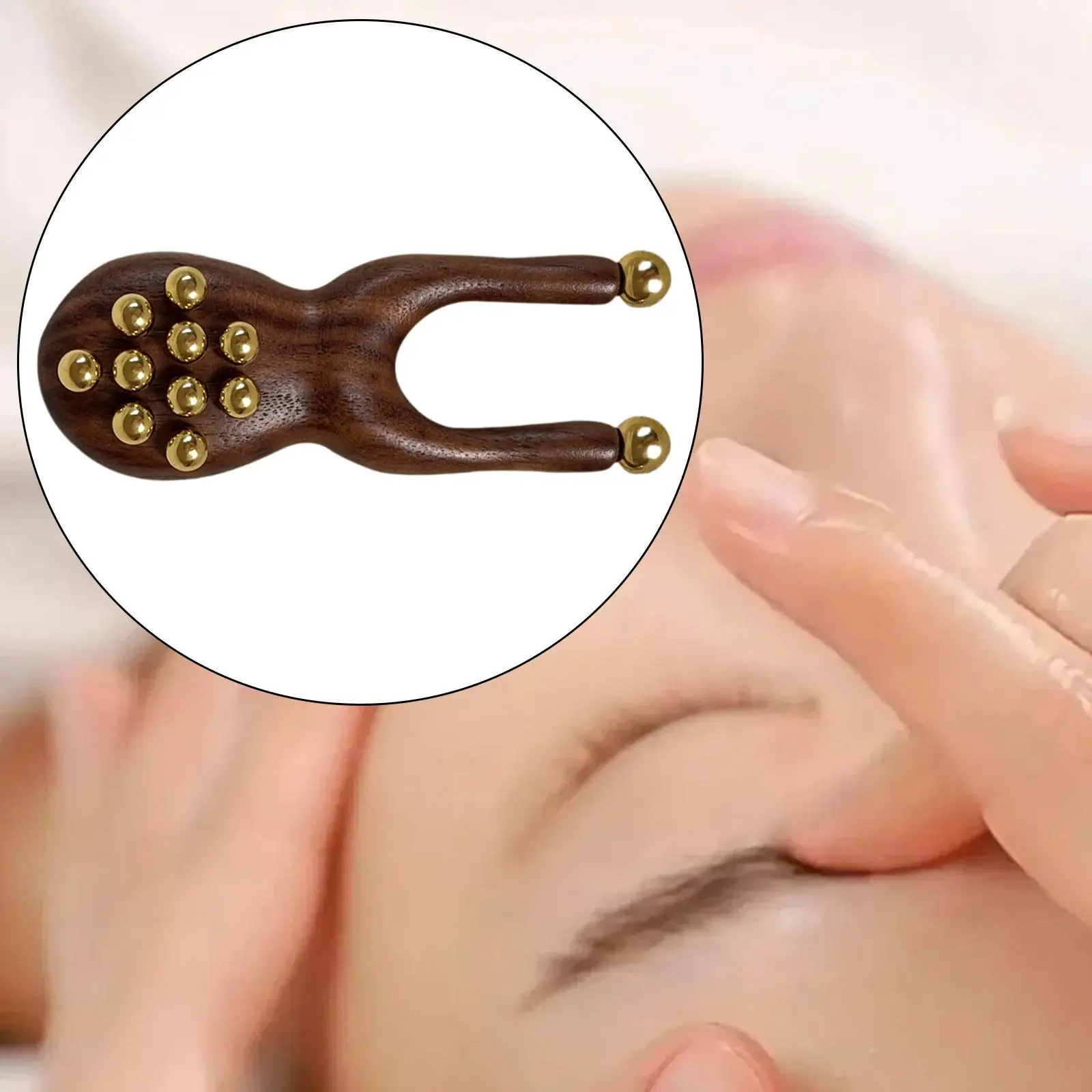 

Manual Massager Handheld Multifunctional Massager Comb for Women Men with Point Frog Shape Wooden Nose Guasha Massage Tool