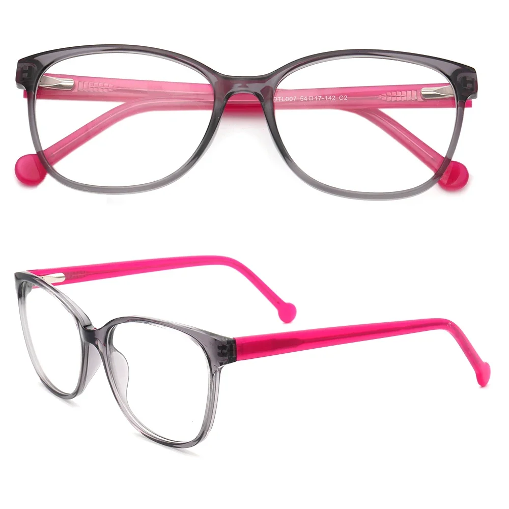 Women Square Eyeglasses Frame Men Round Optical Glasses Frame Full Rim Pink Black Transparent Spectacles Fashion Retro Eyewear