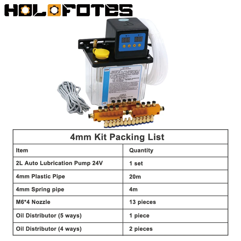 DC24V CNC Lubrication Pump Oil 4mm 1L 2L Electromagnetic Oil Lubrication Pump System 24V Solenoid Lubricator CNC Machine Tool