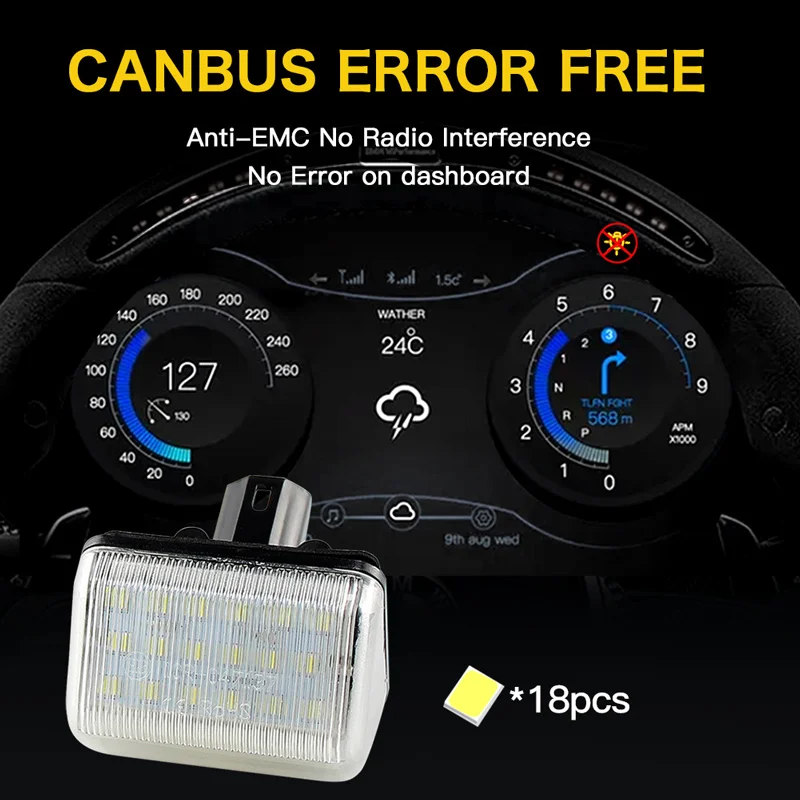 

2 шт. Canbus для Mazda 6 02-08 Station Wagon ​ 02-15 CX-7 ​ 07-15 CX-5 ​ Светодиодные фонари для номерного знака (белые, 14-16 мм), автомобильные аксессуары