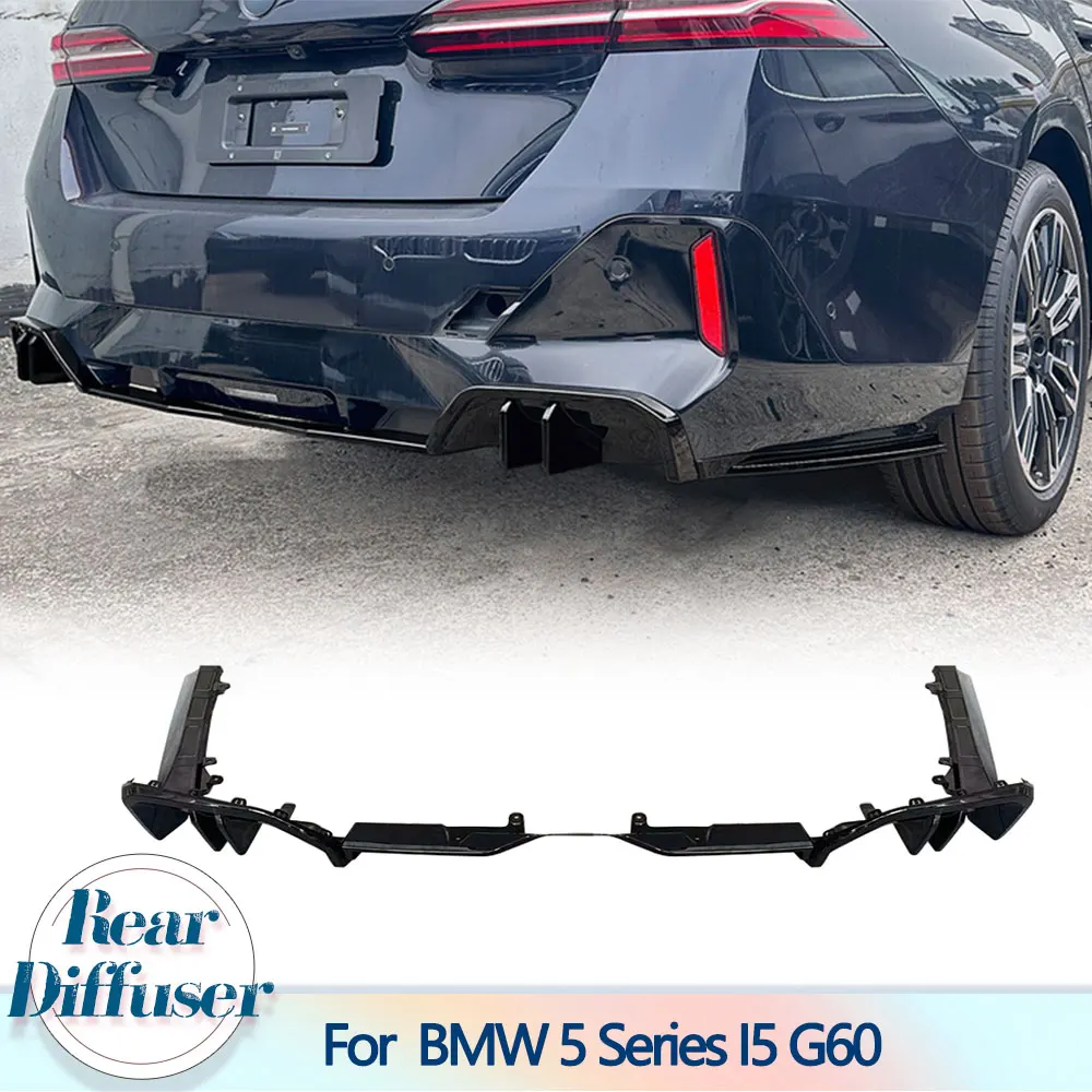 

Car Rear Bumper Diffuser Lip Spoiler for BMW 5 Series I5 G60 2024-2025 Car Racing Rear Diffuser Lip Apron ABS Glossy Black