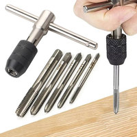 Professional Adjustable Ratchet Tap Holder Wrench Set Hand Tools M3 M4 M5 M6 M8 Machine Screw Thread T-shaped Tap Repair Tools
