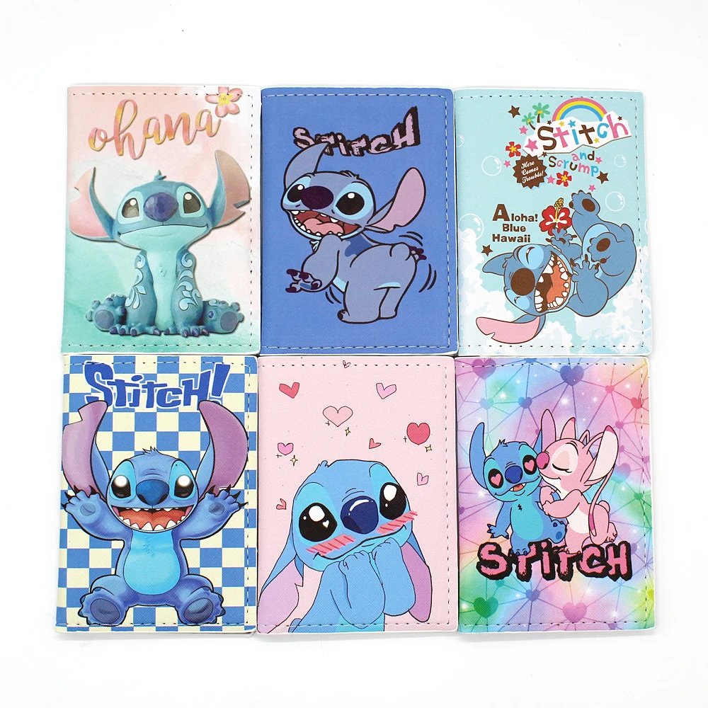 Funda de pasaporte de dibujos animados de Disney, patrón de puntada de animación, funda de soporte de pasaporte, accesorios de Viaje Unisex, soporte