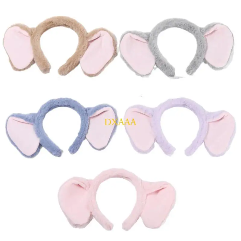 DXAA Comfortable Plush Elephant Hairband for Kids Unique Headpieces Fun and Head Accessory Makeup Headband for Girls