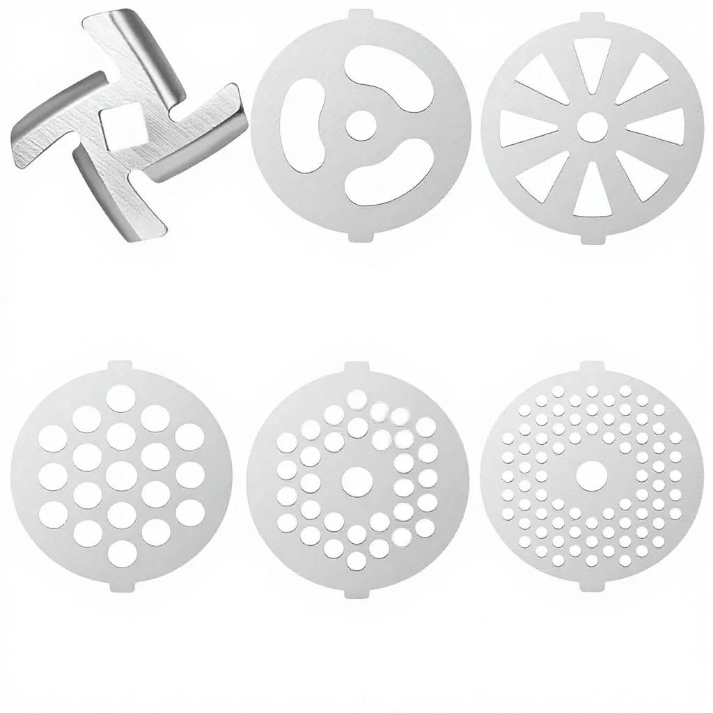Complete stainless steel meat grinder accessory set for vertical mixers, one-stop solution, SUS304/420 OEM factory