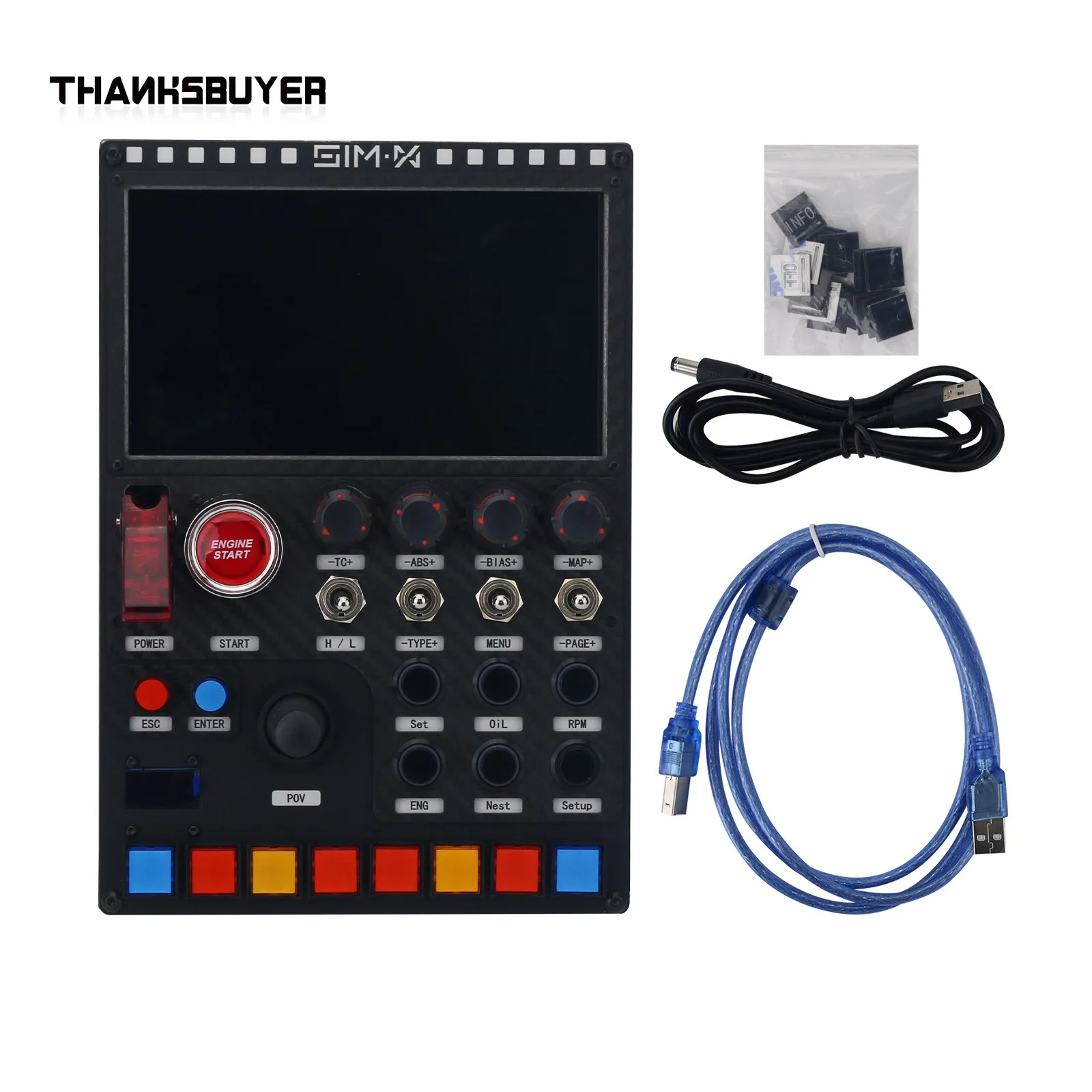 

SIMX V7 PRO 7" RGB Button Box Sim Racing Button Box Racing Simulator for Thrustmaster Simagic & For MOZA