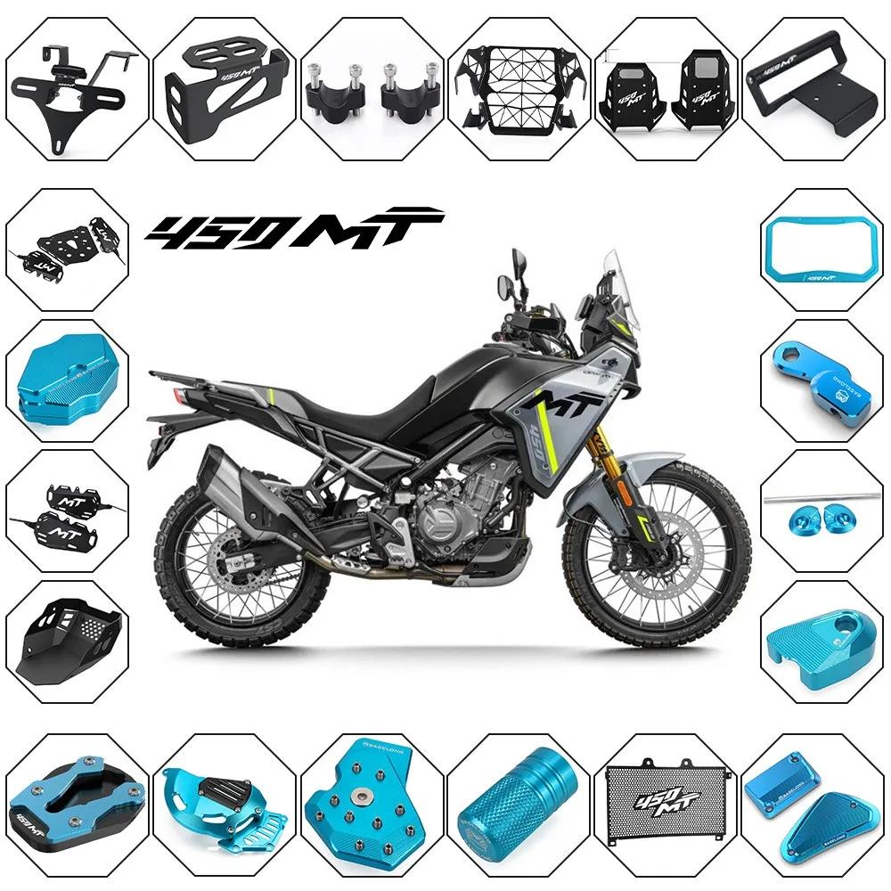 

Motorcycle Accessories For CFMOTO 450MT 450 Ibex 450 MT450 2024 2025 Rear Brake Fluid Reservoir Cap Guard & Side Stand Enlarge