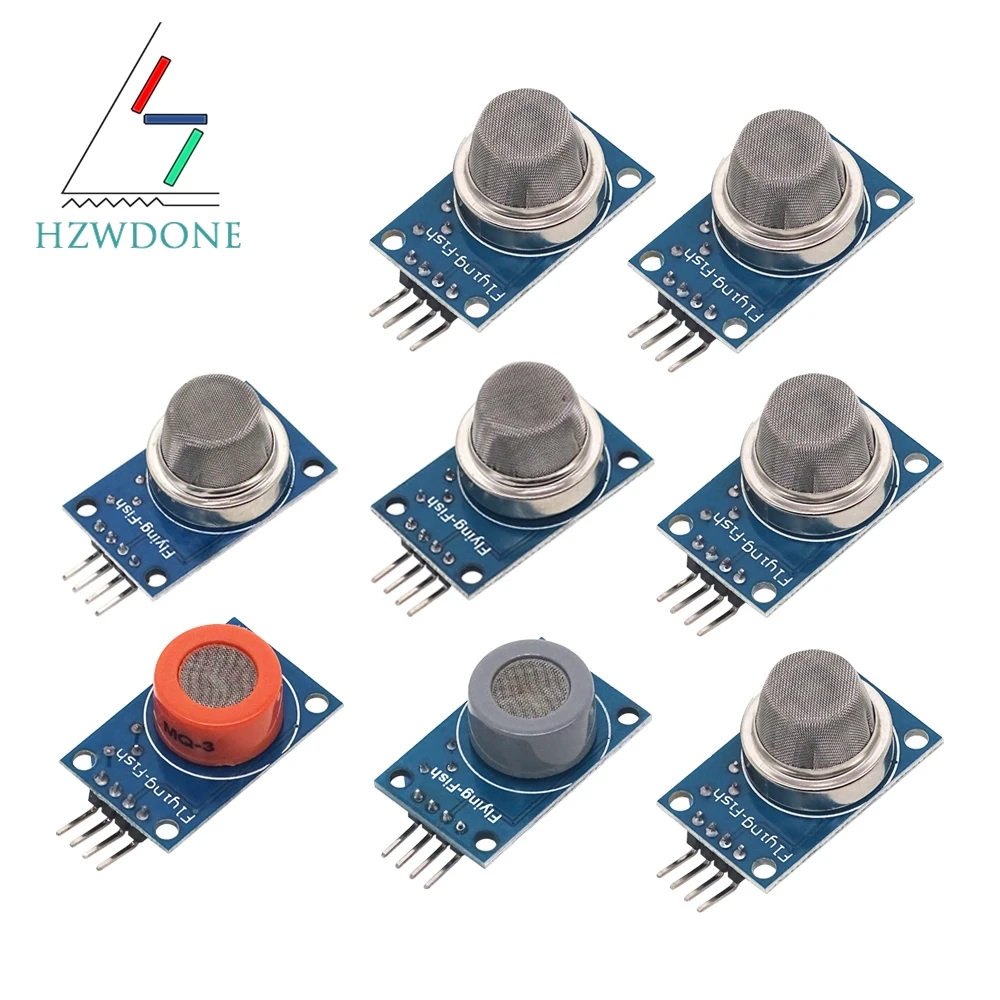 MQ-2 MQ-3 MQ-4 MQ-5 MQ-6 MQ-7 MQ-8 MQ-9 MQ-135 Detekcja dymu metanu skroplony gaz moduł czujnika dla Arduino Starter