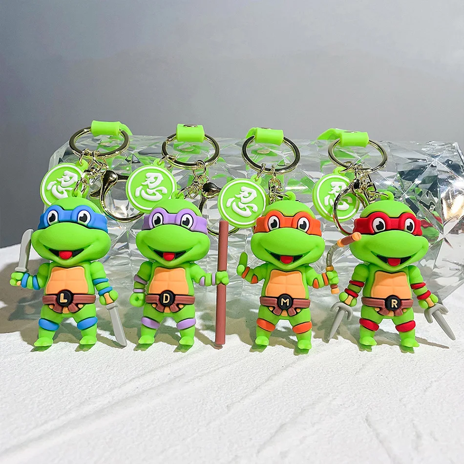 LLavero de figura de Tortuga Ninja de Anime, muñeco de Tortugas Ninja Mutantes adolescentes, Raphael, Donatello, llavero de coche, regalo de adorno de bolsa