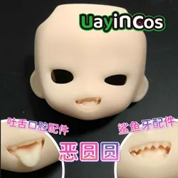 Handmade OB11  GSC Blank Face Shark Tooth Water Sticker Face Shell  Faceplate BJD Doll Accessories Anime Figure Toy Kids Gifts