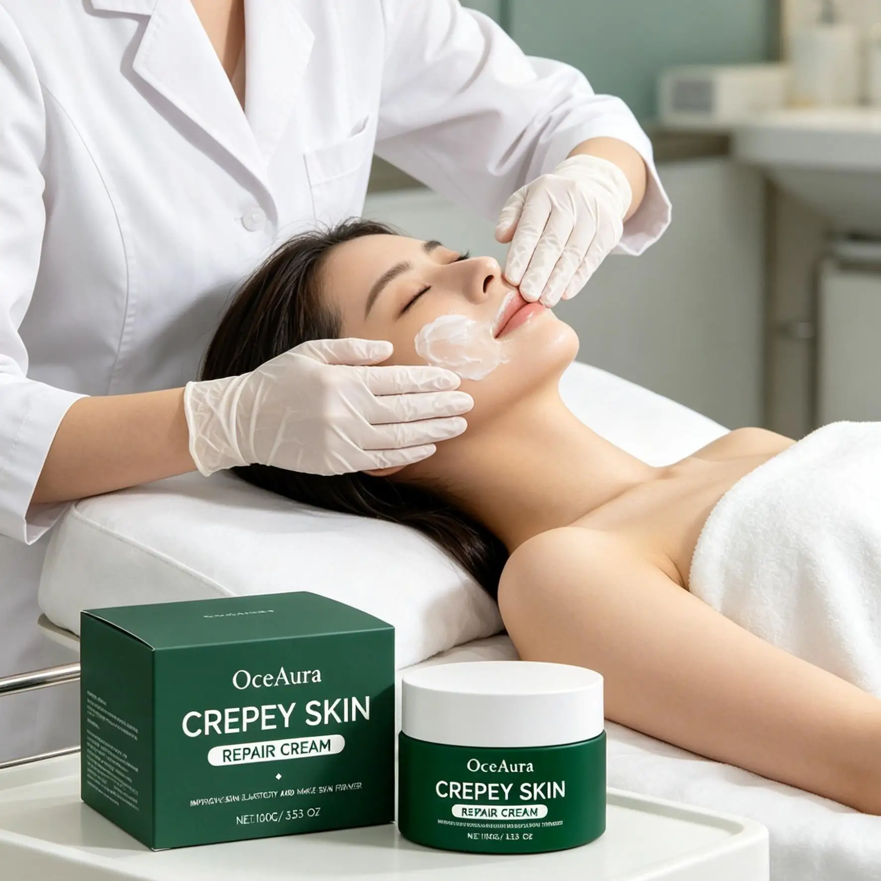 OceAura Retinol Collagen Cream Firm Skin Tightening Anti Sagging Remove Wrinkles Deep Hydration Crepey Skin Repair Cream 100g