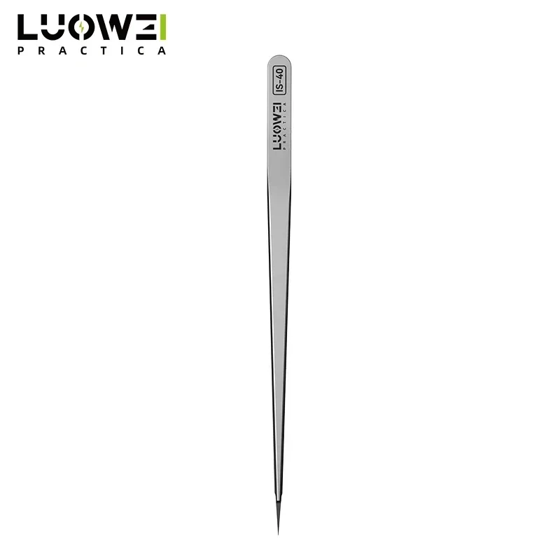 LUOWEI IS-40 High Precision Tweezers for Mobile Phone Repair High Hardness Ultra-fine Straight Tips Jump Wire Clamping Tools