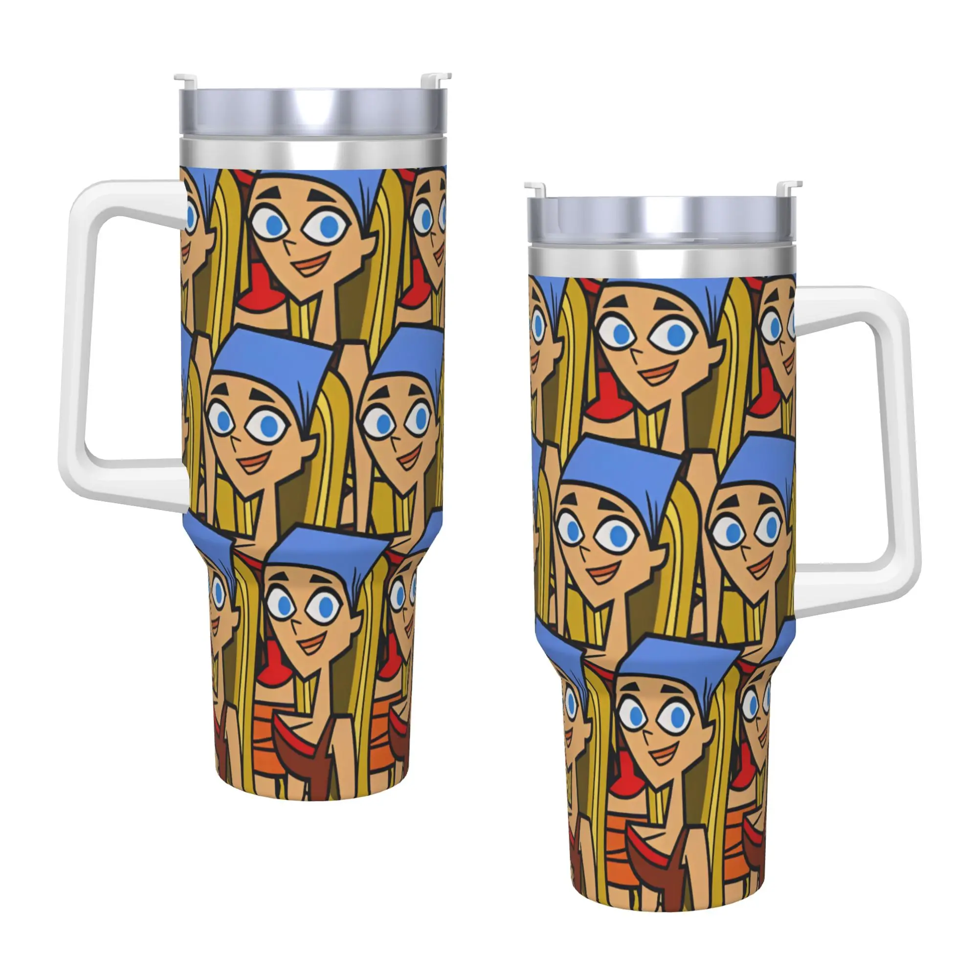 Totals Dramas Characters Stainless Steel Tumbler  Beach Thermal Mug With Straws and Lid Large Car Mugs Hot Drinks Water Bottle