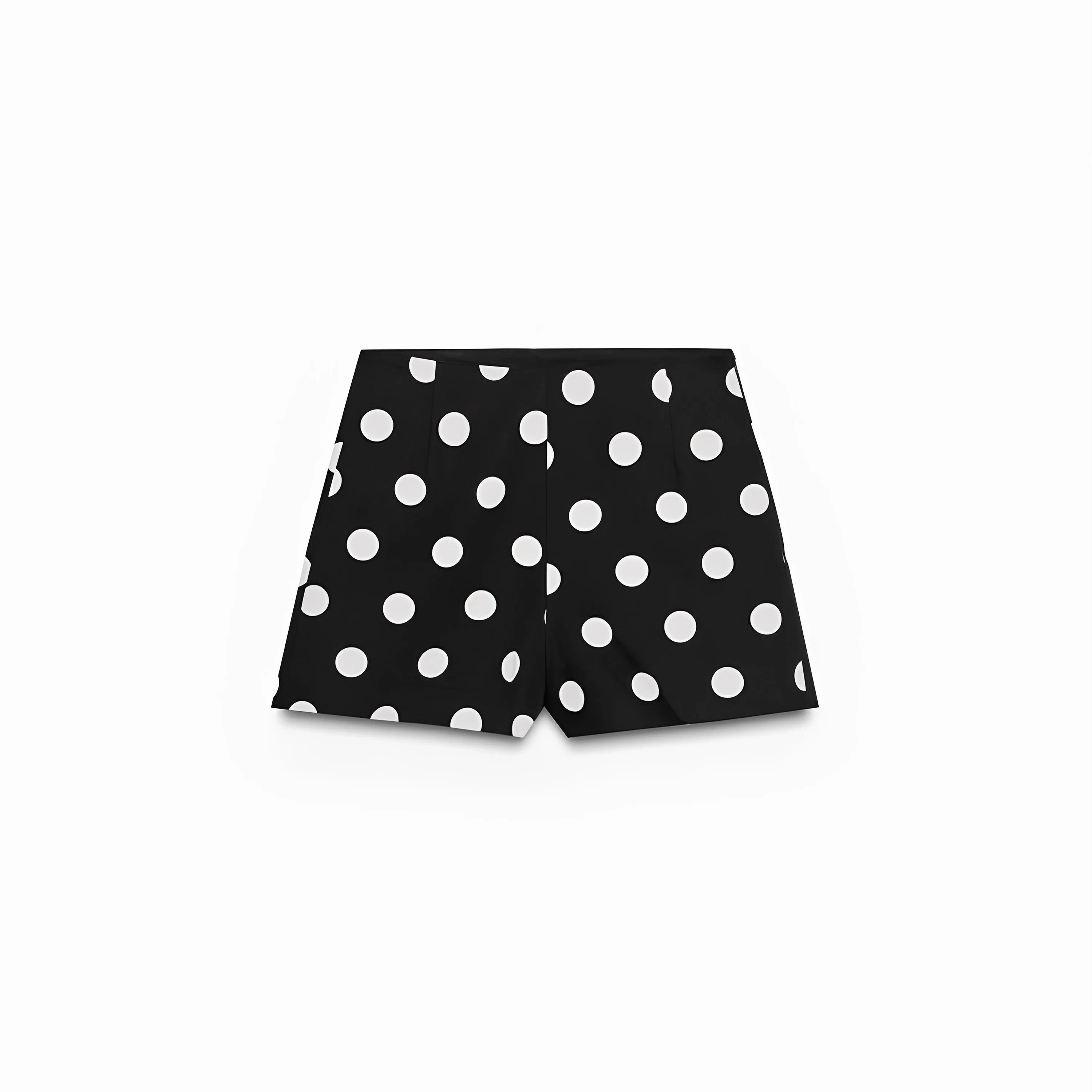 High Waist Polka Dot Print Slim Fit Casual Faion ort Pants Ci Walk Polyester Fiber Zipper Side Opening mid Length Skirt