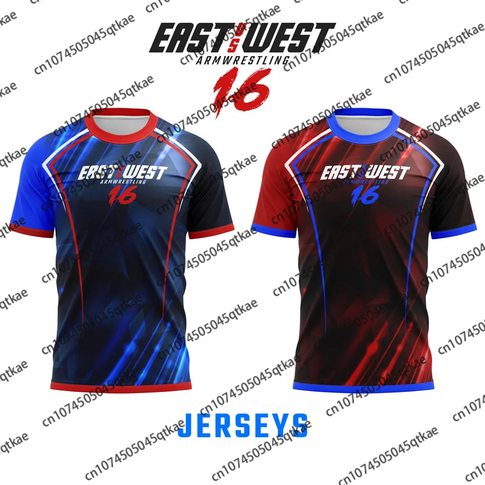 EAST VS WEST 16 Jersey Larratt Arm Wrestling Unisex Jersey Oversized Tshirt Wrist Enthusiasts Training Fitness Uniform Clothes