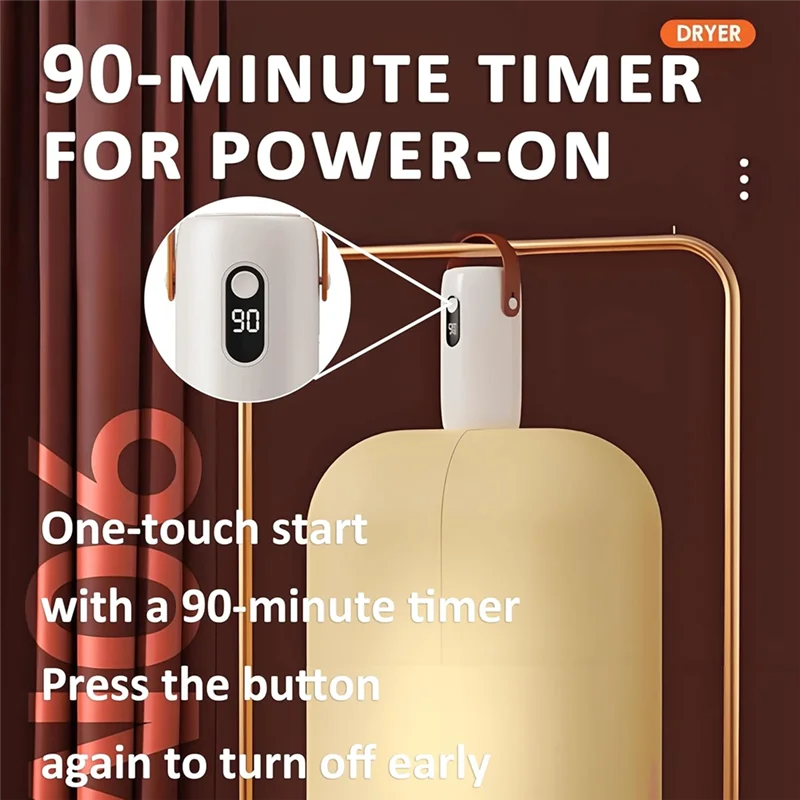 B47B-Compact Portable Clothes Dryer Clothing Care Machine With Timed Shutdown Ideal For Travel, Apartments EU Plug