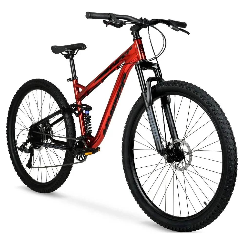 Bicicleta de Montaña Explorer de doble suspensión de 29" para hombre, cuadro de aluminio hidráulico ligero rojo para andar durante mucho tiempo