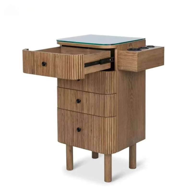Custom Design Hair Salon Spa Storage Tools Popular Modern Design Wooden Carts for Hair and Beauty Salons