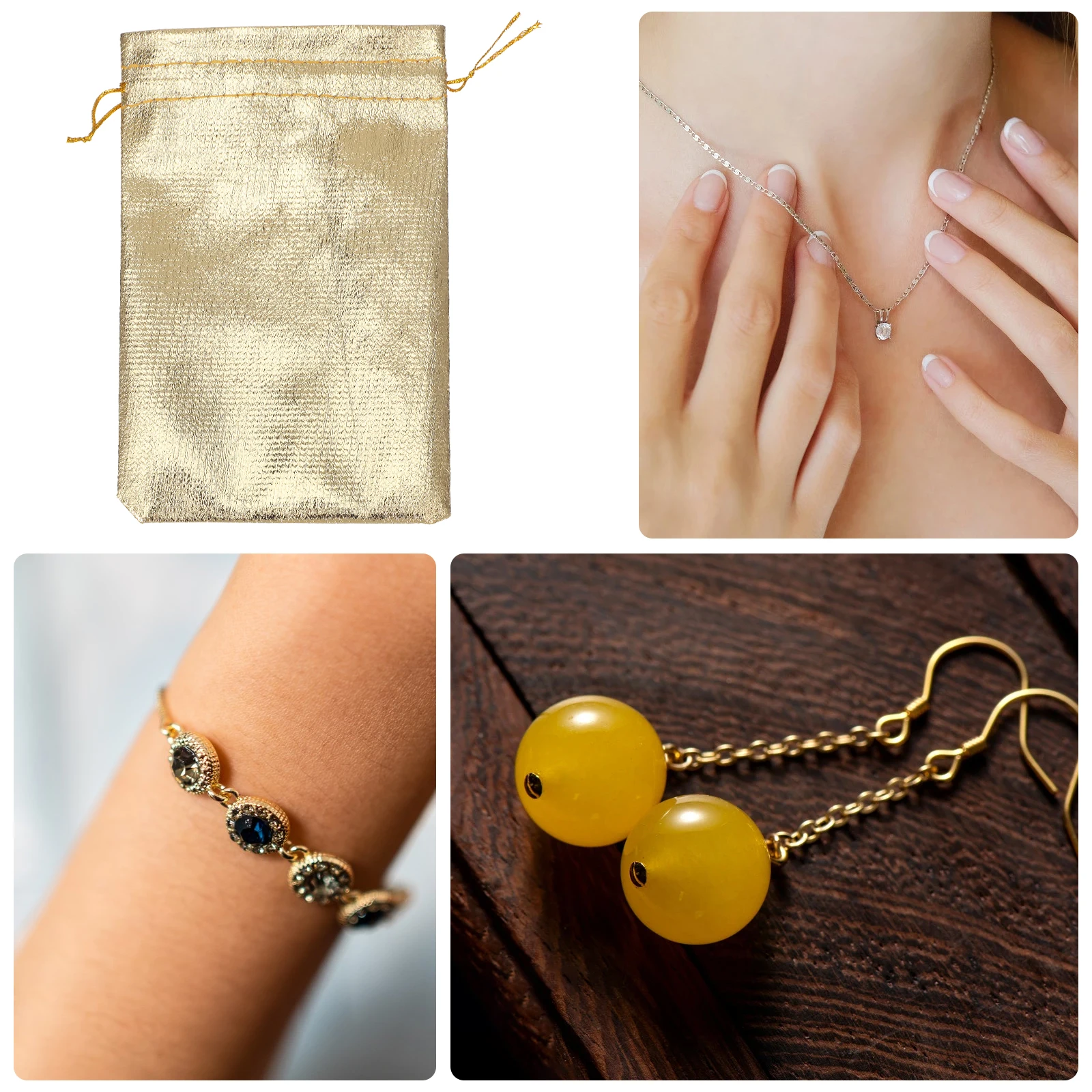 

100Pcs Drawstring Jewelry Bags Cloth Gift Pouches Small Portable Wedding Favor Present Bag Candy Packaging Bags