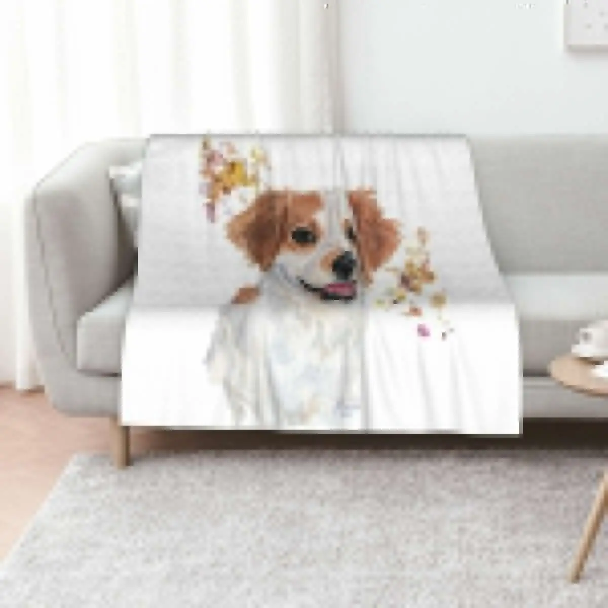 Watercolour Cavachon Throw Blanket Nap Single valentine gift ideas Sleeping Bag Decorative Throw Luxury Throw Blankets