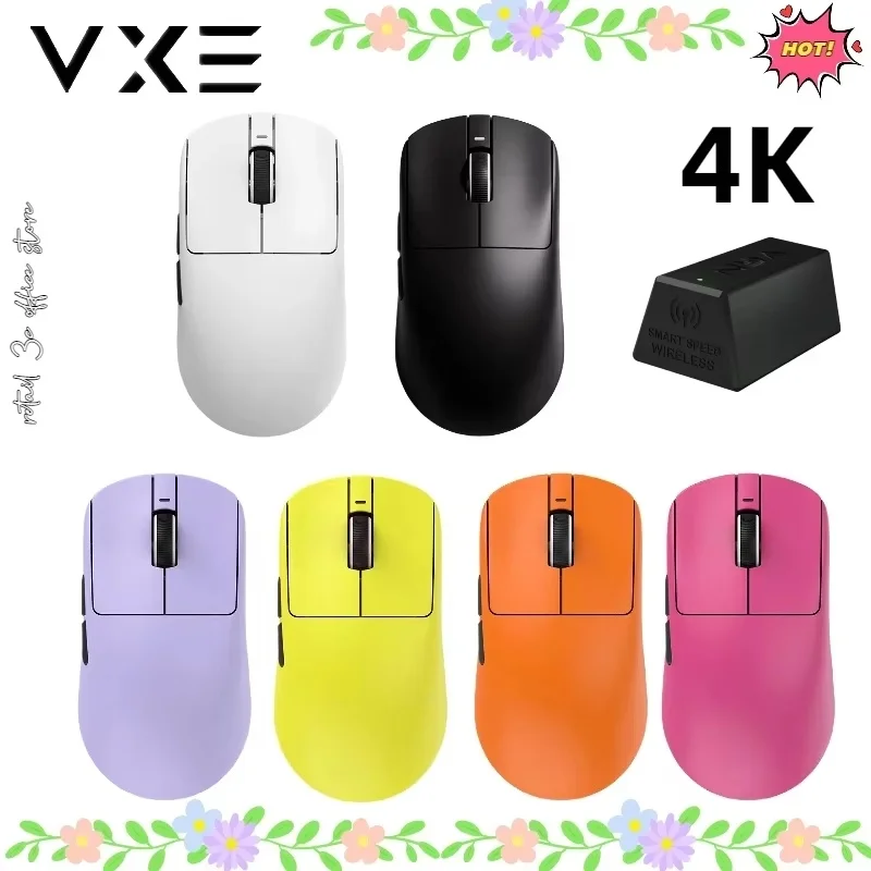 

Беспроводная игровая мышь Vgn Vxe Dragonfly Paw3395 R1, перезаряжаемая компьютерная мышь 4 кГц Type-C Paw3395 48g для Apex Valorant Fps Pc G