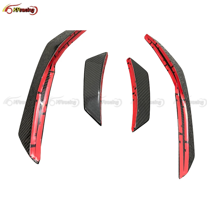 Performance Style Dry Carbon Fiber Car Front Bumper Canards For Audi R8 2016-2019