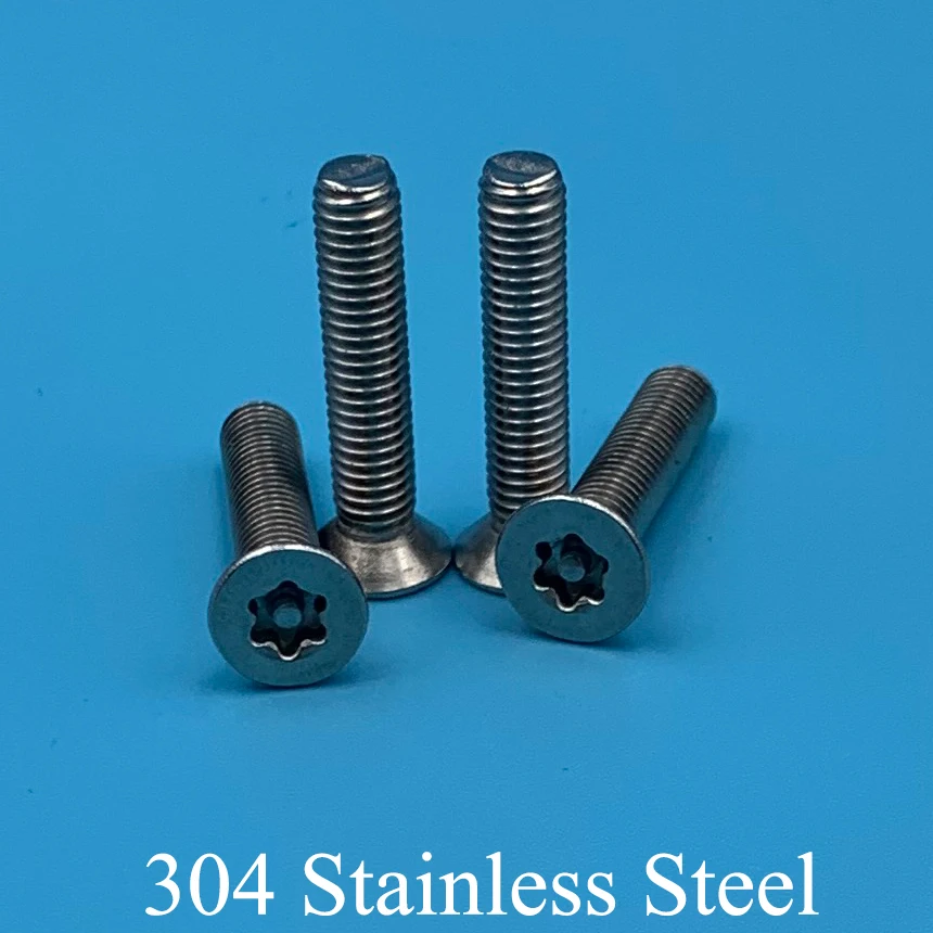 M3 M4 M3*16/18/20/25/30 M4*25/30/35/40 304 Stainless Steel Torx Six Lobe Pin In Countersunk Flat CSK Head Machine Security Screw