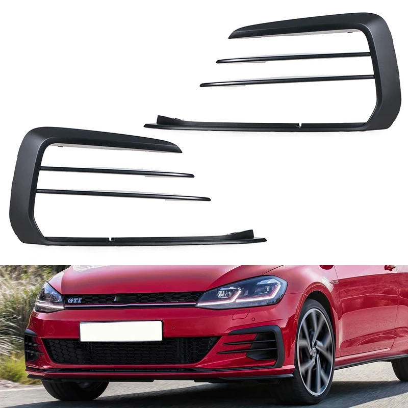 Car Front Bumper Fog light frame cover For VW Golf 7.5 GTI 2018 2019 2020 Front Fog lamp frameRunning light Foglight frame