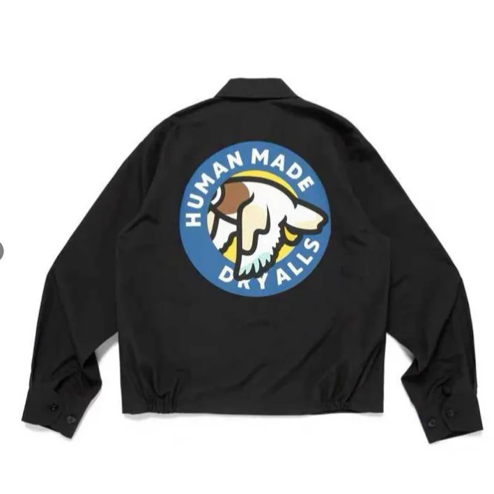 

2025 New Unisex Letter Flying Duck Print Workwear Zip Jacket Fashion Trendy Outerwear