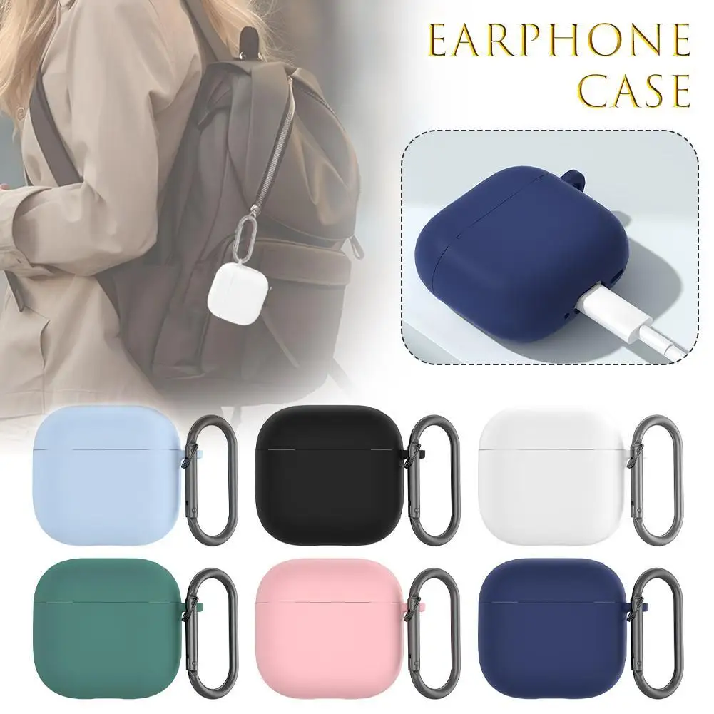 Protective Case for Airpods 4 Shockproof TPU Silicone Case Solid Color Bluetooth Earphones Protective Cover