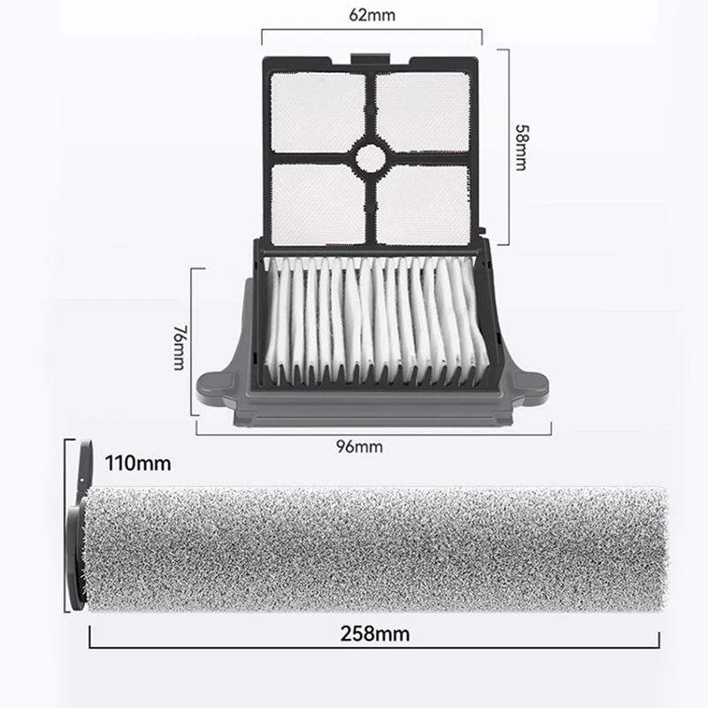 ชุดตัวกรอง HEPA และแปรงสำหรับพื้น tineco เครื่องทำความสะอาดพื้นแบบเปียกแห้งไอน้ำไร้สายหนึ่ง S7