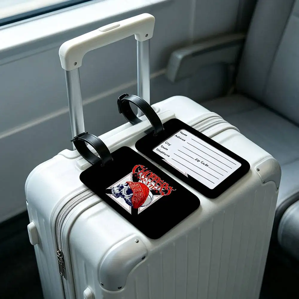 W-West C-Coppers Biker PVC Baggage Identification Tag Anti lost Information Card Holder Travel Suitcase Name Tag