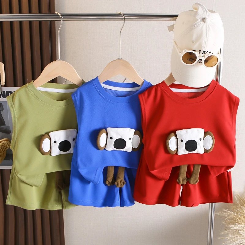 

New Summer Baby Boys Clothes Suit Children Vest Shorts 2Pcs/Set Infant Girls Clothing Set Toddler Casual Costume Kids Tracksuits