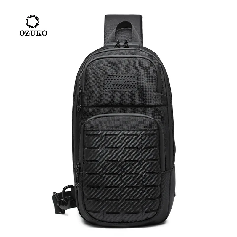 

Ozuko New Tactical Chest Bag Men's Outdoor Sports Bag Anti Theft Crossbody Bag Waterproof Oxford Male Shoulder Messenger Bags