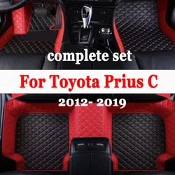 Car Floor Mats For Toyota Prius C Aqua NHP10 2012~ 2019 Carpets Rugs Luxury Leather Mat Rugs Car Accessories 2013 2014 2015 2016