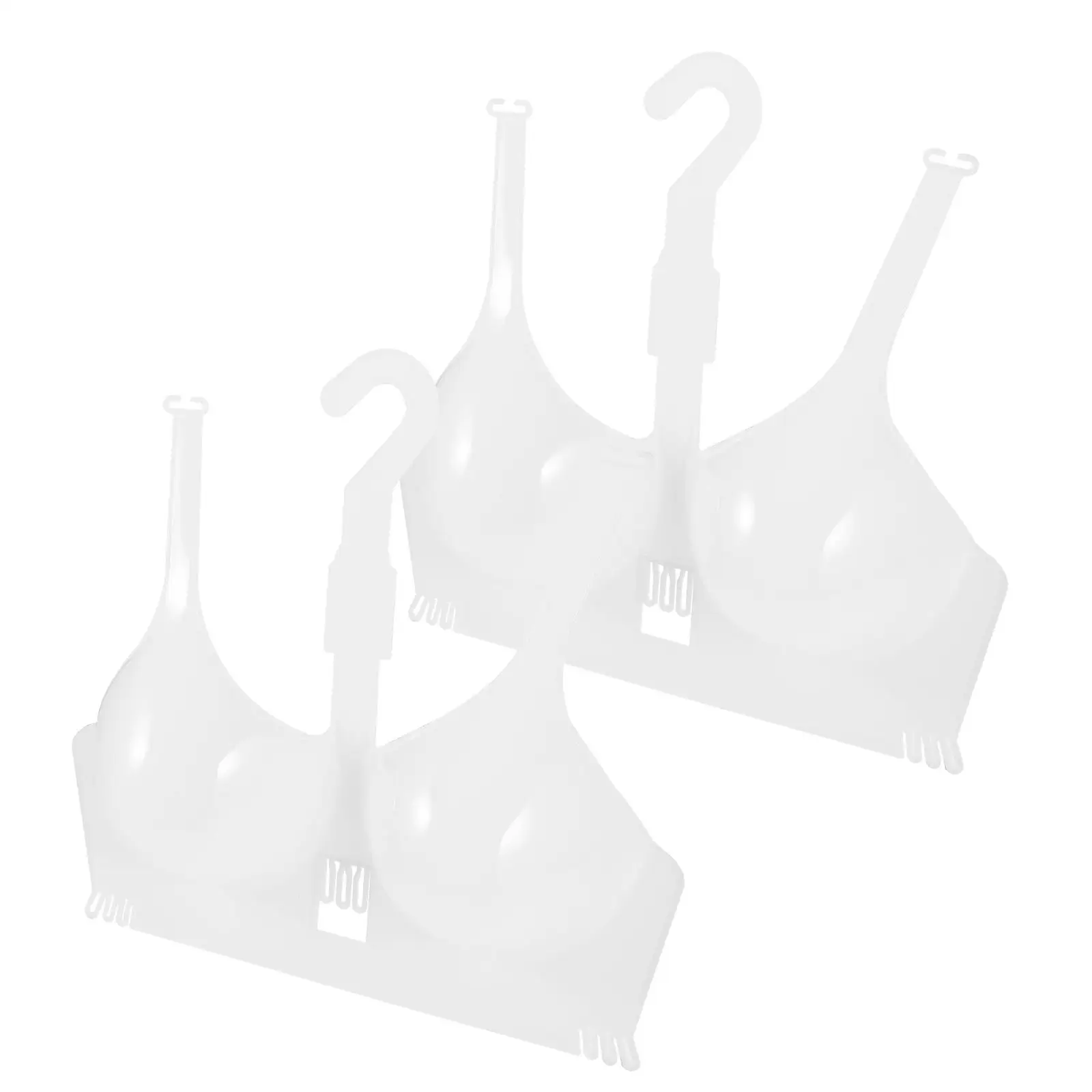 

2 Pcs Bra Form Display Hanger Underwear Stand Sheer Mannequin Rack Plastic Clothes