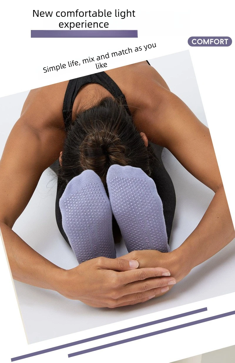 Damen Yoga-Socken mit Kreuzriemen, Rutschfeste Atmungsaktive Grip-Socken für Pilates, Barre, Tanz, Fitness und Workout – Detail 15