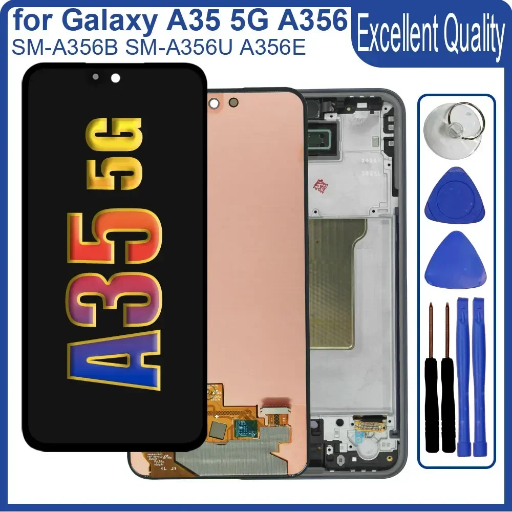 AMOLED LCD for Samsung Galaxy A35 5G LCD Display A356U Touch Screen Digitizer Assembly Replacement for Samsung A356U A356E LCD