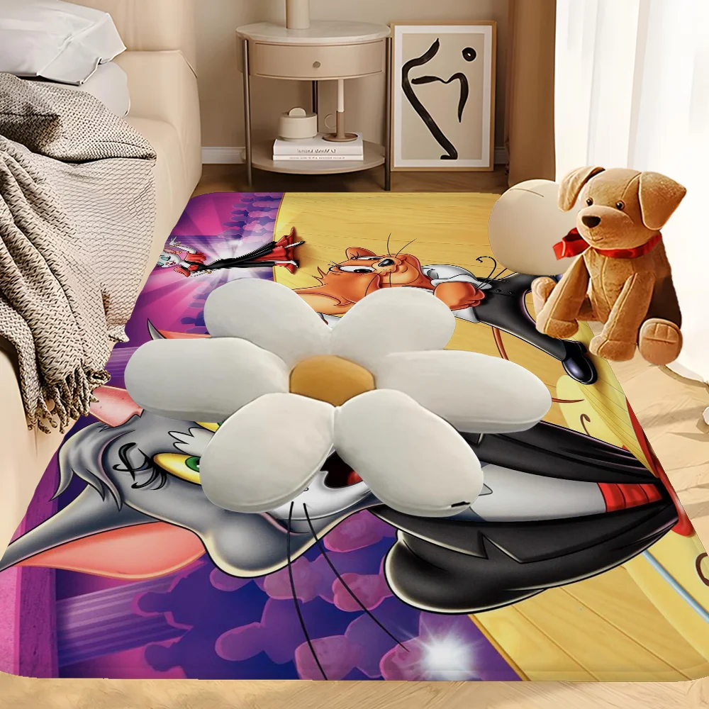 Cartoon T-Tom And J-Jerry Room Mats Anti-slip Absorb Water Long Strip Cushion Bedroon Mat Household Carpets