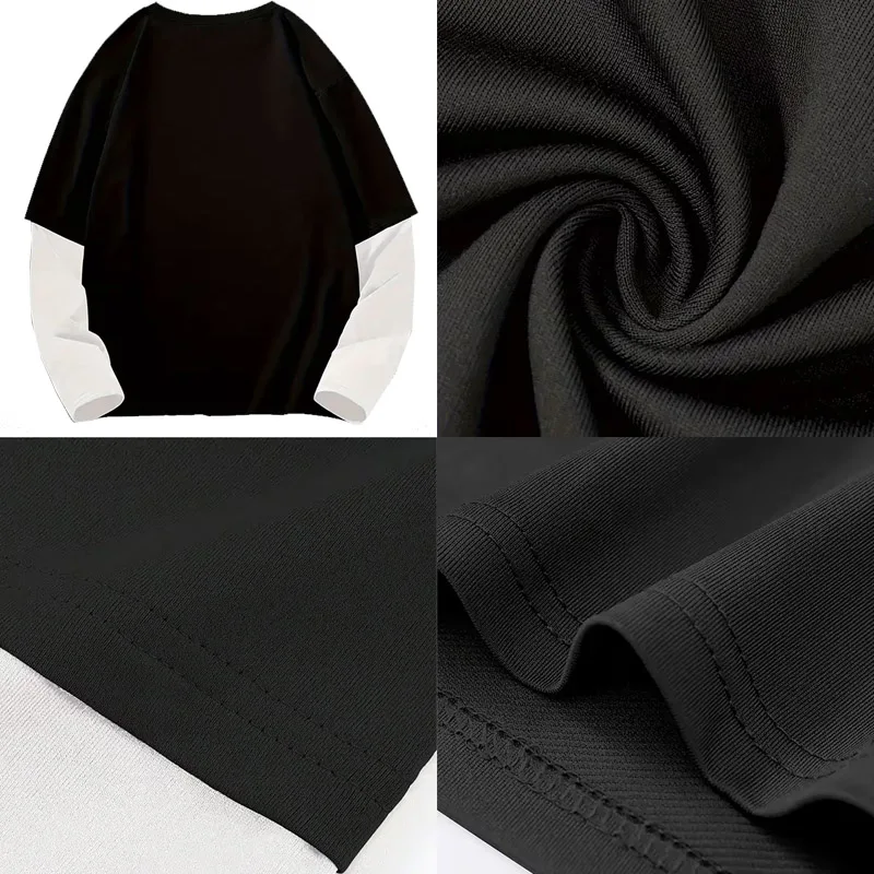 Herren Spider Y2K Print Grafik Fake Two Langarm-T-Shirts Mode Gothic Retro Lässig Locker Fake Two Langarm-T-Shirt – Detail 8