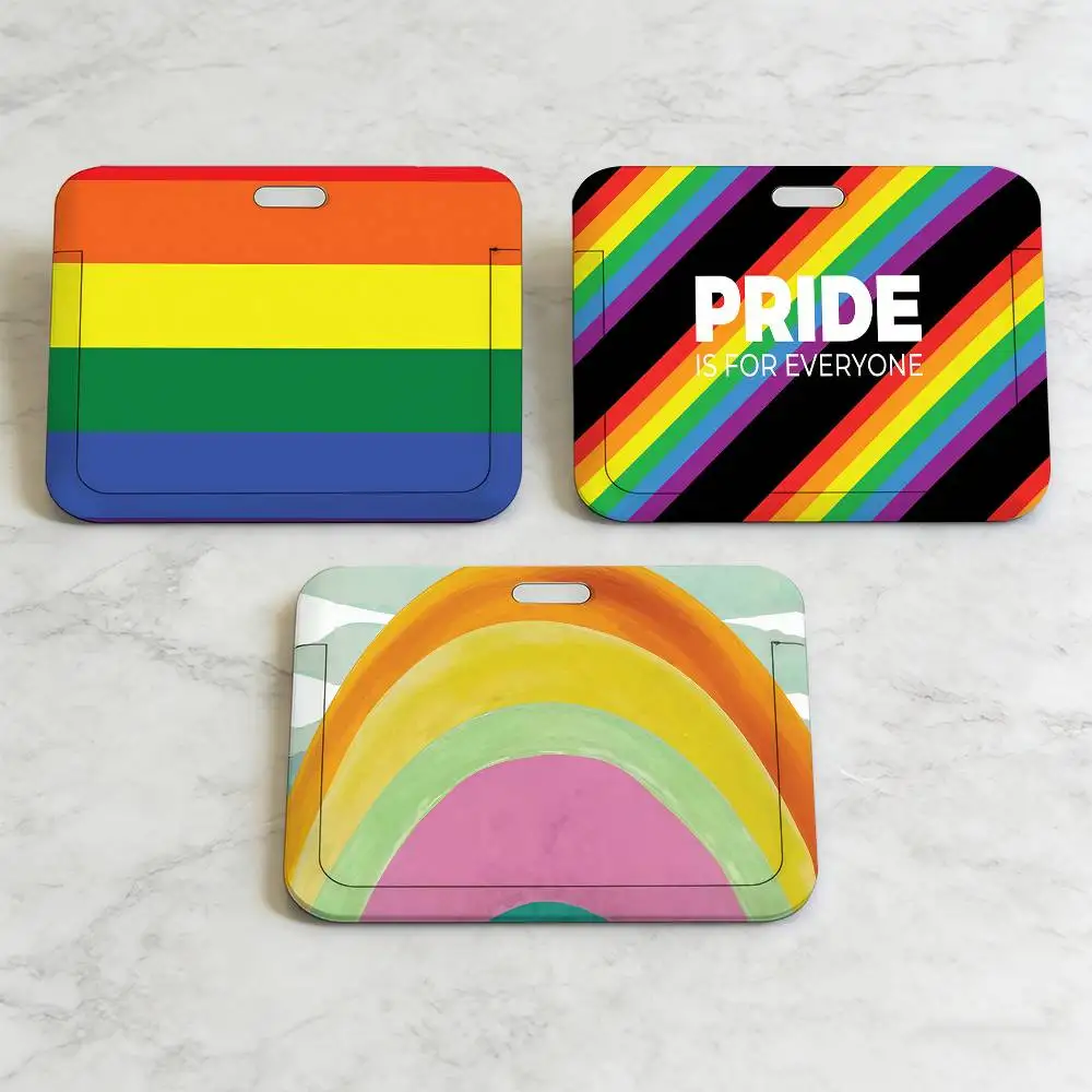 

Держатель для ID-карт Rainbow Love с ремешком на шею, подвеской, брелоком и чехлом для рабочего пропуска – идеальный подарок