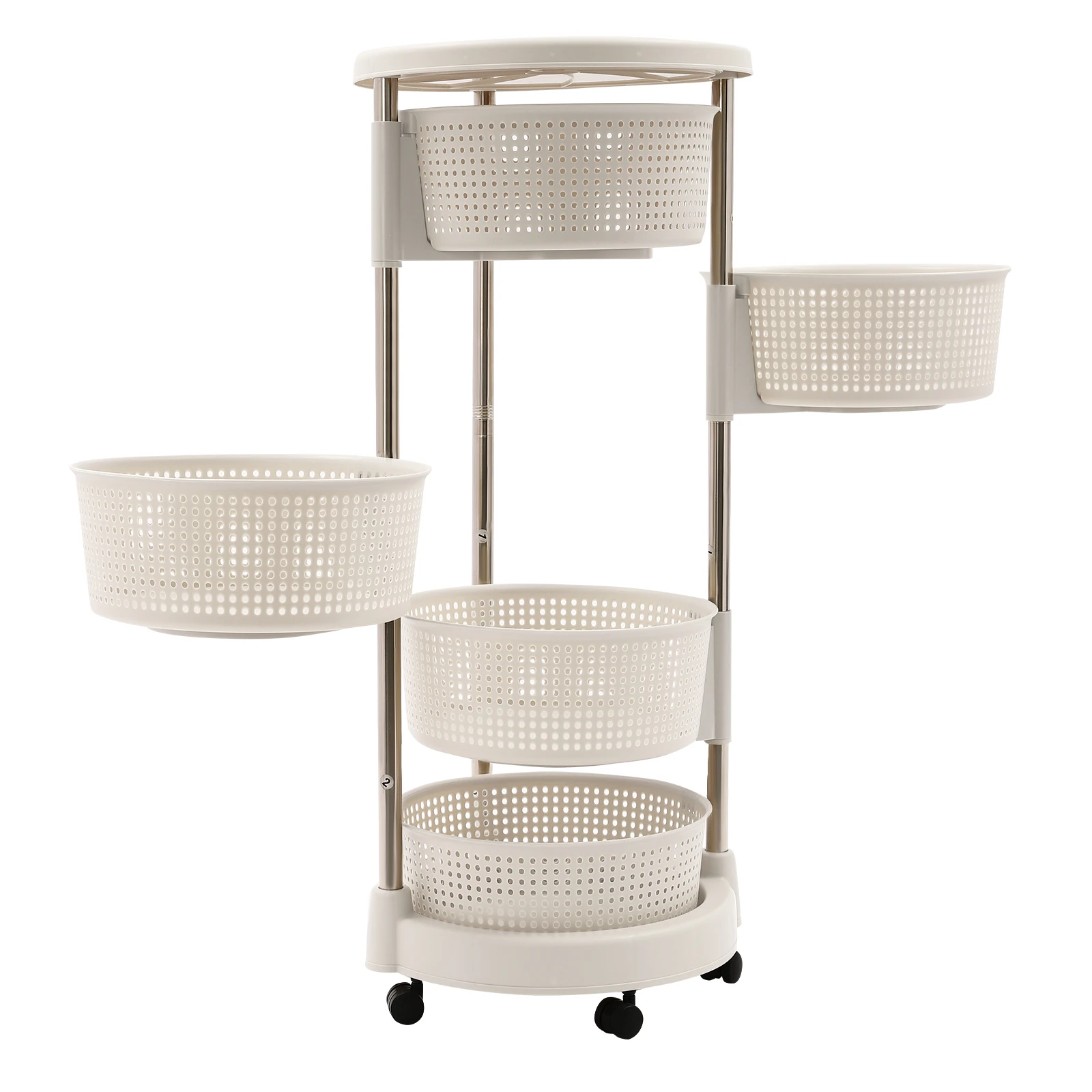 منظم سوزان كسول دوار 5 طبقات مع 360 درجة ° عربة تخزين متنقلة دوارة مع عجلات لسهولة الوصول إلى المطبخ #1