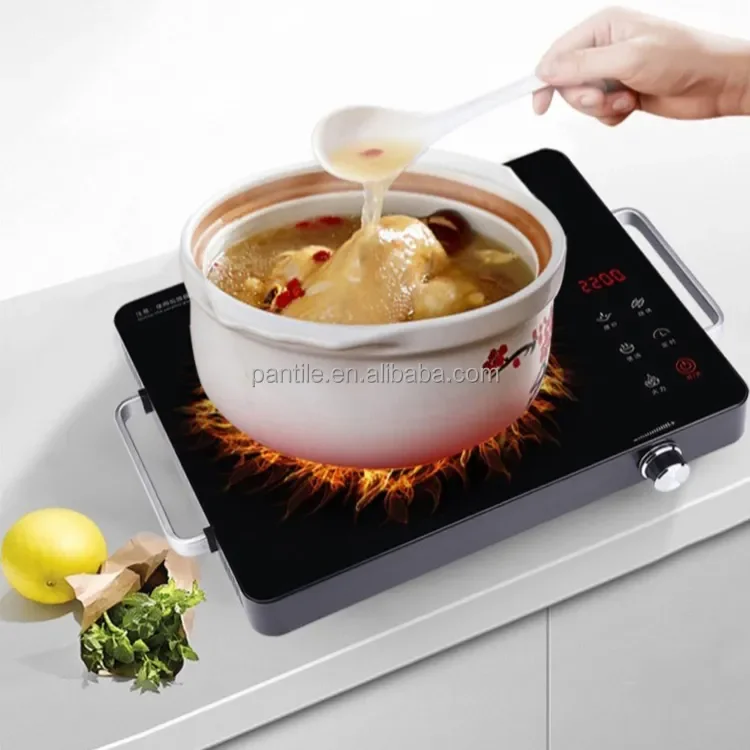 

Promotion Household Electric Cooktop Sensor Touch 2200w Induction Cooker Infrared Stove For Kitchen Cooking With EU/UK plug