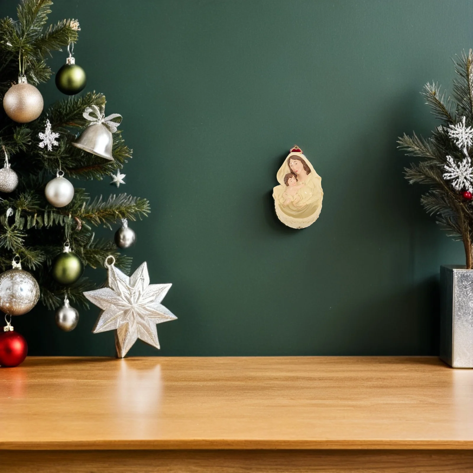 

Christmas Nativity Wall Decor Resin Plaque Detailed Sacred Art for Prayer Corner Church Mantel Catholic Gift Option