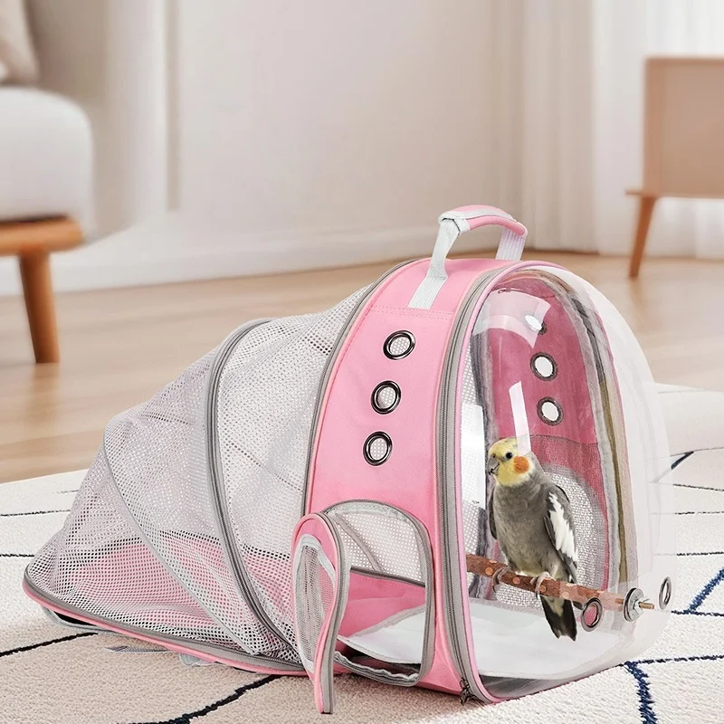 PC Parrot Carrier Bag Expandable Space Enlarged Outdoor Cage Travel Backpack Cat Bag Carrier for Outdoor