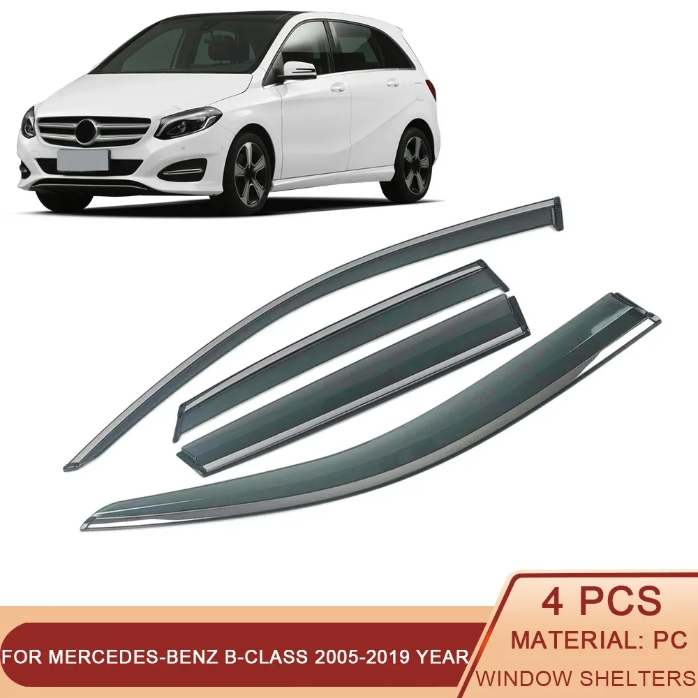 

For Mercedes-Benz B-Class 2005-2019 W245 W246 Car Window Sun Rain Shade Visors Shield Shelter Protector Cover Trim Frame Sticker